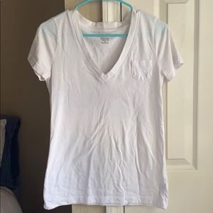 White Target V Neck